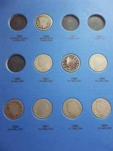 Nearly Complete Set Of V-Nickels 1883-1912