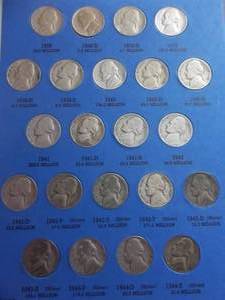 Complete Collection Of Jefferson Nickels 1938-1995 2-Folders