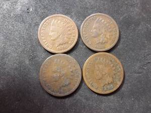4-Indian Head Cents 1880, 1881, 1882, 1883
