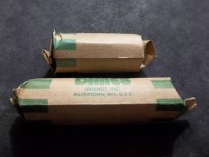 2-Rolls Of Mercury Dimes Assorted Dates 1-Full Roll (50) & 1-Partial (33)
