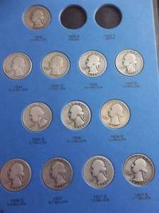 Short Set Of Washington Quarters  1932-1947