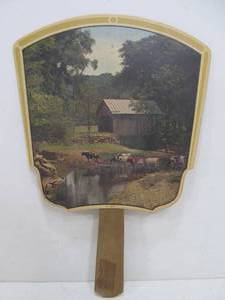 lot 10 image: 3 1930s Era Advertising Hand Fans