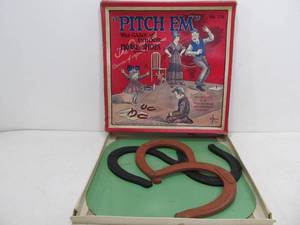 lot 38 image: Vintage Wolverine Toys PITCH EM Horseshoe Game wOriginal Box