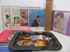 lot 61 image: Group of Vintage COCA COLA Advertisements NOS Cups etc