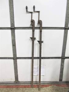 lot 88 image: 2 Large Antique Woodworking Bar Clamps
