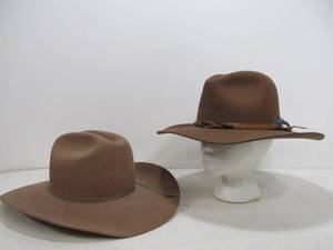 lot 97 image: 2 Quality Australian Made Outback Style Cowboy Hats