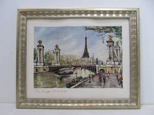 lot 107 image: Framed VARGAS Paris CanalStreet Scene Artwork