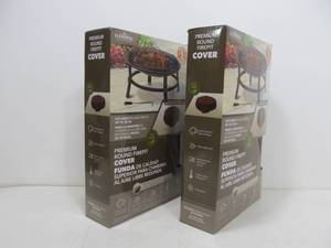 lot 76 image: 2 Brand New Premium Round Fire Pit Covers