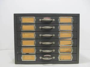lot 162 image: Nice Vintage 1950s Industrial 6-Drawer ToolParts Cabinet