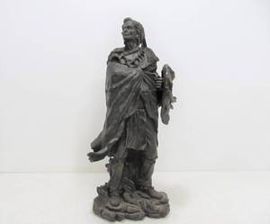 lot 166 image: Large Native American Bronze Tone Sculpture