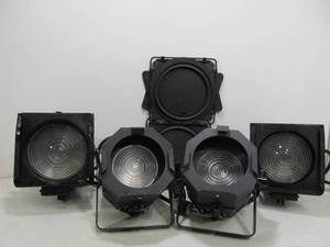 lot 171 image: Lot of 4 Working (2 Vintage 2 Newer) Hollywood Style Stage Lights