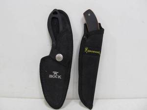 lot 117 image: 2 Hunting Knives wCases - Buck Knife & Browning