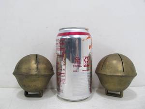 lot 124 image: 2 Large Antique Solid Brass Sleigh Bells