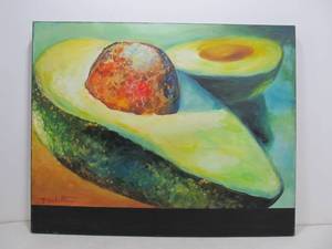 lot 152 image: Signed Oil On Canvas Sill Life Painting - Avocado - Twin Cities Artist Paulette Salo