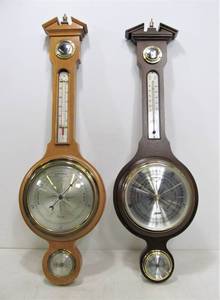 lot 216 image: 2 Large Vintage Banjo Style Wall Barometers