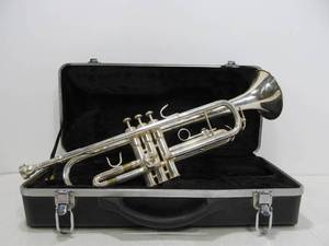 lot 219 image: Nice Condition Nickel Plated HAWK Trumpet wHard Case