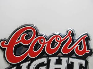 lot 300 image: Embossed Metal COORS LIGHT Beer Sign