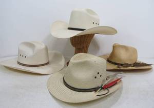 lot 306 image: Lot of 4 Cowboy Hats - Stetson, Bailey & Resistol