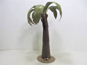 lot 323 image: Large Metal Palm Tree Candle Holder