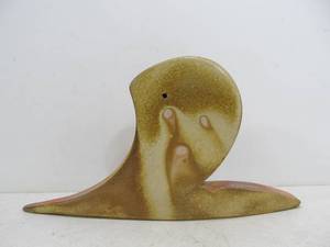 lot 325 image: Very Cool Signed Mid Century Sculptural Art Pottery - Possibly Made to Be a Clock