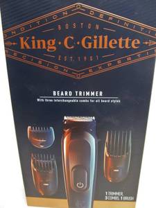 lot 343 image: Brand New King C. Gillette Cordless Beard Trimmer w 3 Interchangeable Combs
