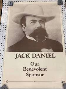 lot 34 image: Vintage Jack Daniels Our Benevolent Sponsor Poster (approx 2 x 3)