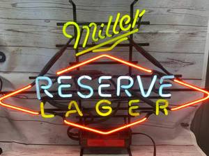 lot 38 image: Miller Reserve Lager Neon Sign Approximately 23x 33 Overall