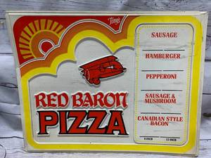 lot 52 image: Vintage Red Baron Pizza Board 18 x 23