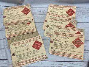 lot 69 image: Lot of 9 Old Railroad Express Agency Ship Tags(These sold for $6.95 Each On Ebay)