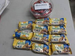 16 oz Mounds and Belvita Bars near...