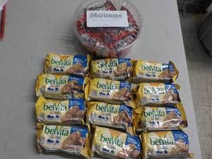 16 oz Mounds and Belvita Bars near...