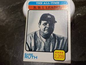 Babe Ruth Trading Card in a protect...