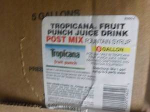 2 - 5 Gallon Tropicana Fruit Punch ...