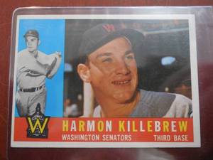 lot 11 image: 1960 Topps Harmon Killebrew #210 Near Mint Condition HOFer