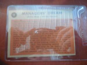 lot 32 image: 1962 Topps Managers Dream Mickey Mantle & Willie Mays #18 Excellent To Near Mint Condition