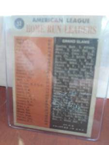 lot 33 image: 1962 Topps AL Home Run Leaders - Mickey Mantle, Roger Maris And Harmon Killebrew #53 Excellent Condition