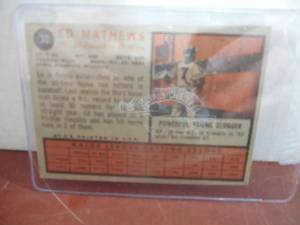 lot 35 image: 1962 Topps Ed Mathews #30 Excellent Condition HOFer