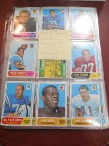 lot 52 image: 1968 Topps Football Partial Set 108 Of 219 Cards Good To Near Mint Condition LK