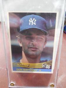lot 59 image: 1984 Donruss Don Mattingly Rookie Card #248 Excellent Condition LK