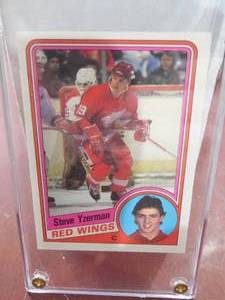 lot 63 image: 1984 O-PEE-CHEE Steve Yzerman Rookie Card #67 Excellent Condition LK