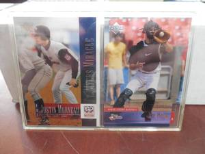lot 66 image: 2001 & 2002 Upper Deck Minor League Joe Mauer & Justin Morneau Rookie Cards