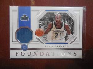 lot 83 image: 2018 Panini Cornerstones Foundations Kevin Garnett Jersey Card LK