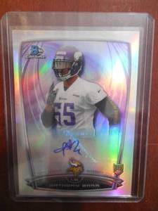 lot 92 image: 2014 Bowman Chrome Autograph Rookie Card Anthony Barr LK