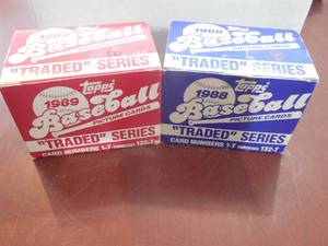 lot 105 image: 1988 & 1989 Topps Traded Baseball Sets Complete Ken Griffey Jr Rookie Card