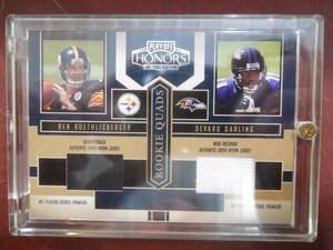 lot 113 image: 2004 Playoff Honors Rookie Quads Jersey Ben Roethlisberger Rookie Serial #67250