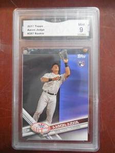 lot 125 image: 2017 Topps Aaron Judge Rookie Card #287 GMA 9 MINT LK