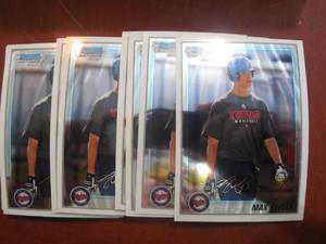 lot 128 image: (12) 2010 Bowman Chrome Max Kepler Rookie Cards #BCP203 LK