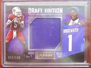 lot 153 image: 2015 Panini Playbook Jersey Draft Edition Teddy Bridgewater Serial #97199 LK
