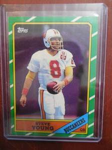 lot 163 image: 1986 Topps Steve Young Rookie Card #374 Excellent Condition LK