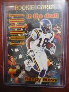lot 165 image: 1998 Ultra Caught In The Draft Randy Moss Rookie Card #8 LK